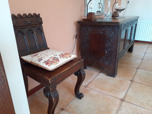 Antieke Dekenkist met stoeltje ca. 1780