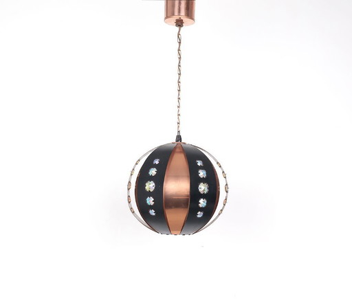 Werner Schou koperen hanglamp, Coronell 1960s