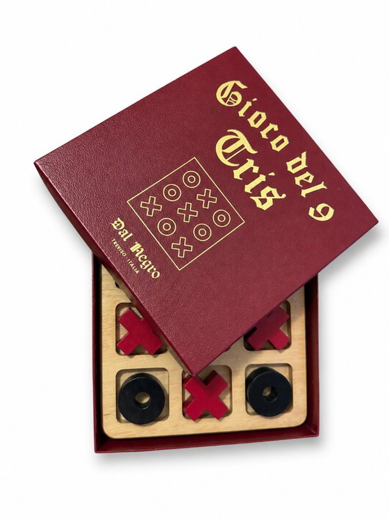 Dal Negro Gioco del 9 Tris, gioco da tavolo in legno rosso e nero, Oggetti decorativi, Carta (foto 2 di 5)