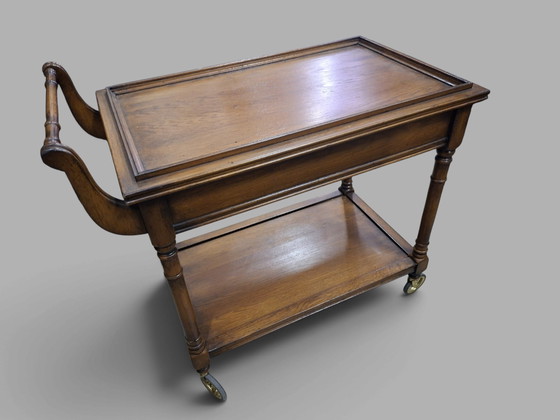 Carrello bar classico, tavolo da vino, mobile bar, dimensioni: 80x44cm e 70cm di altezza. – Carrelli bar, Wood (photo 5 of 5)