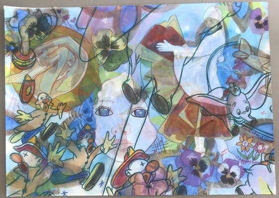 Image 1 of Cora Westerink - Mixed media on paper 50 x 70 cm