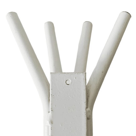 Image 1 of Vintage wall coat rack steel white black 1980s