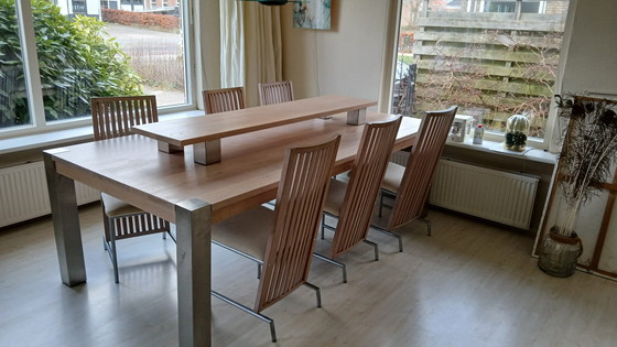 Image 1 of Large Dining Table With 6 Chairs