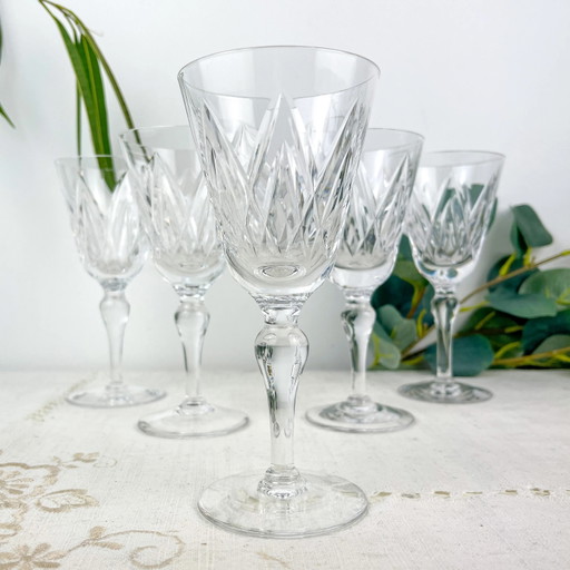 5 York Water Glasses – Stuart Cut Crystal – Vintage Luxury