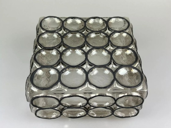 Image 1 of 60s 70s ceiling lamp Glashütte Limburg Germany Plafoniere glass & metal