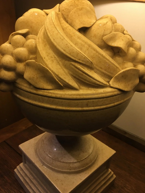 Keramische fruitschaal lamp – Tafellampen, Porselein, Vintage (photo 5 of 12)