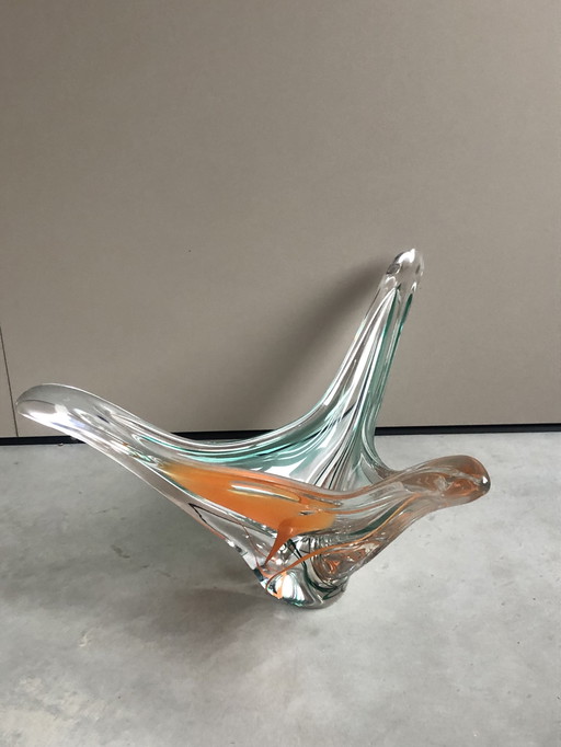 Design Vintage '70er Max Verboeket Vase Orange Glas