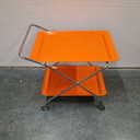 Vintage Barcart Trolley 1970s Orange Tea Trolley