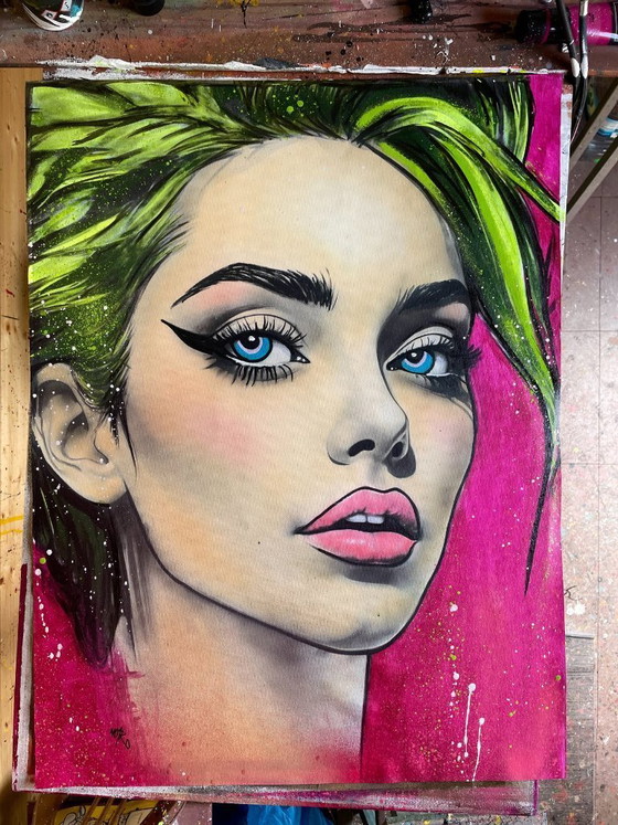 Image 1 of NO1R Visualart - Give me the green lights - Artist canvas