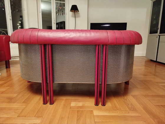 Image 1 of 2-seater sofa and leather armchair (sold together or separately)