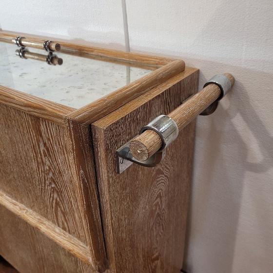 Image 1 of Meuble bar style Art déco, bois de chêne, années 80 – France