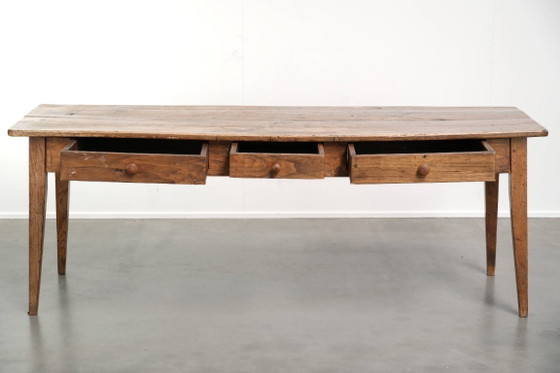 Image 1 of Mooie stoer geleefde landelijke Franse boeren eettafel uit eind 19e eeuw voor 4 tot 6 personen