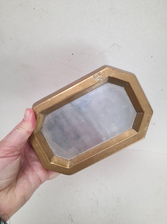 Brutalist DavidMarshall Catchall or Ashtray 70s, Decorative Objects, Brass, Silver (photo 2 of 5)