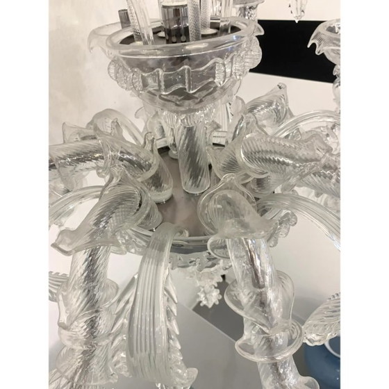 Image 1 of Kronleuchter im Murano-Stil aus transparentem Glas
