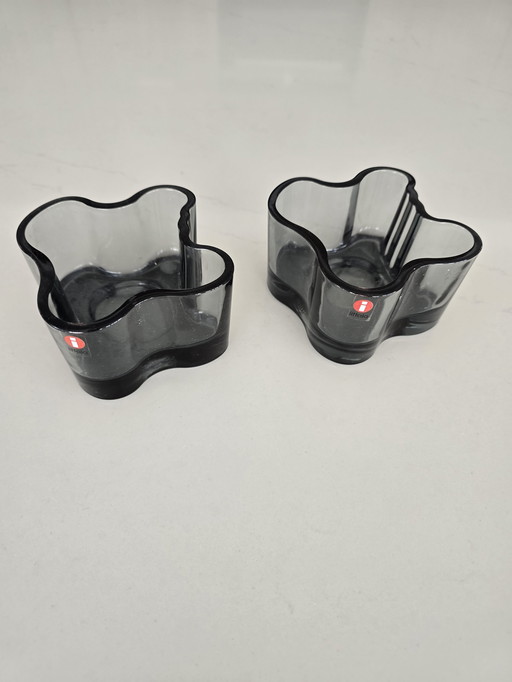 Iitala Supports de cire 2x Bleu foncé