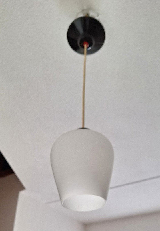 Image 1 of Lampada lampadario - Design olandese - Philips - Louis Kalff - Vetro satinato - Anni '50/60