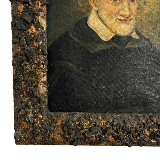Porträt des Heiligen Vinzenz von Paul, Öl auf Leinwand, Gemälde & Zeichnungen, Holz, Braun, Klassiek (Foto 4 von 12)