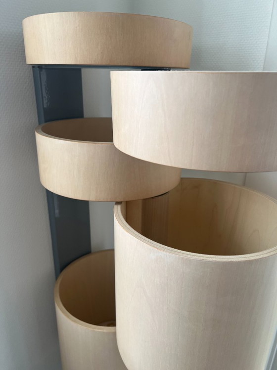 Armario de almacenamiento redondo de pared con compartimentos giratorios, Armarios de almacenamiento, Madera (foto 4 de 5)