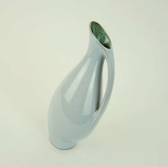 Image 1 of mid century ceramic VASE 1950s organic shape fritz van daalen jug model K14/7