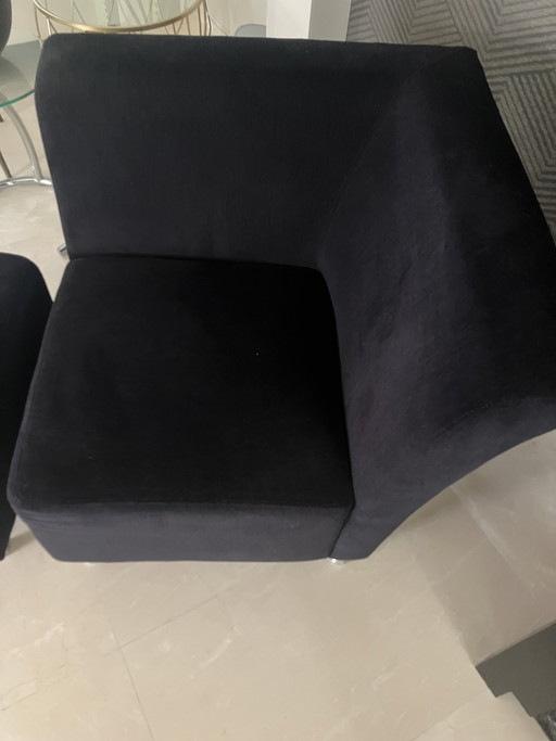 Fauteuil noir avec repose-pieds