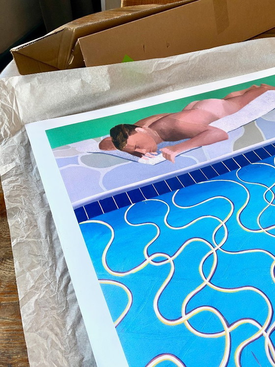Image 1 of The Sunbather - David Hockney 1966 - Poster 70 x 100 cm