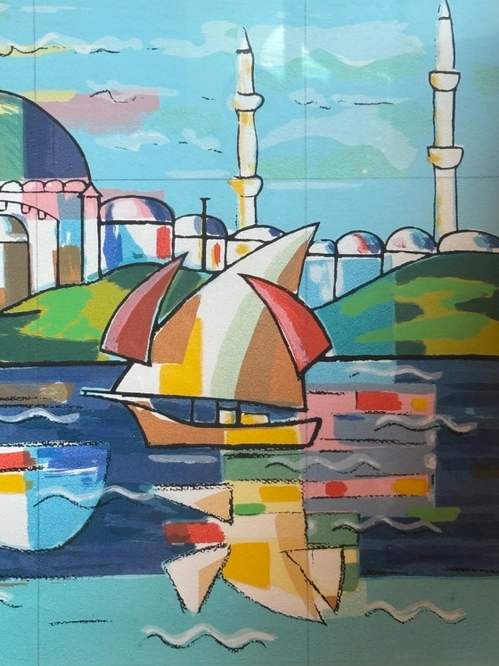 Lithograph of "Istanbul" by Ibrahim Kodra 1970s – Paintings & Drawings, Paper, Geometrisch (photo 6 of 9)