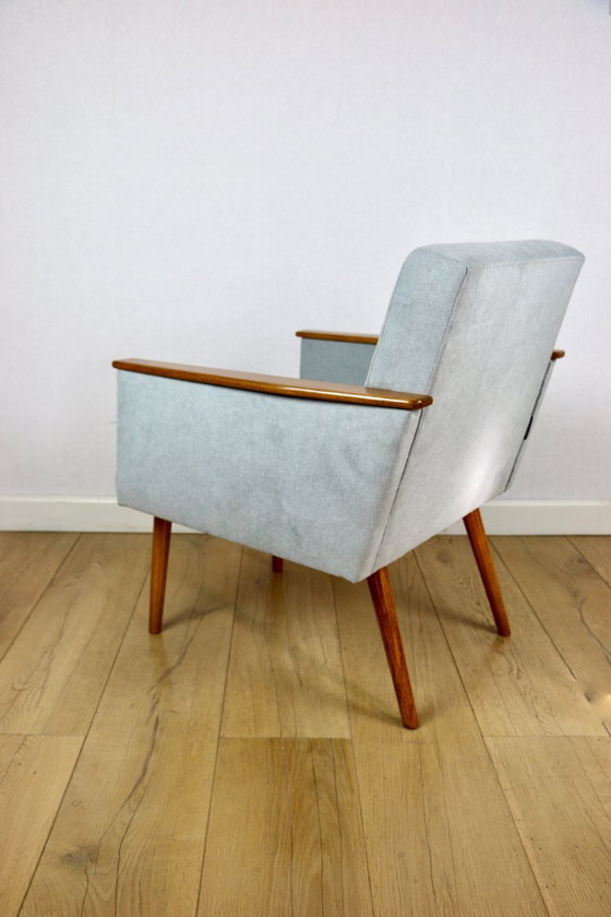 Fauteuil loft Art Déco vintage - ciel bleu – Axel Concept, Wood (photo 4 of 11)