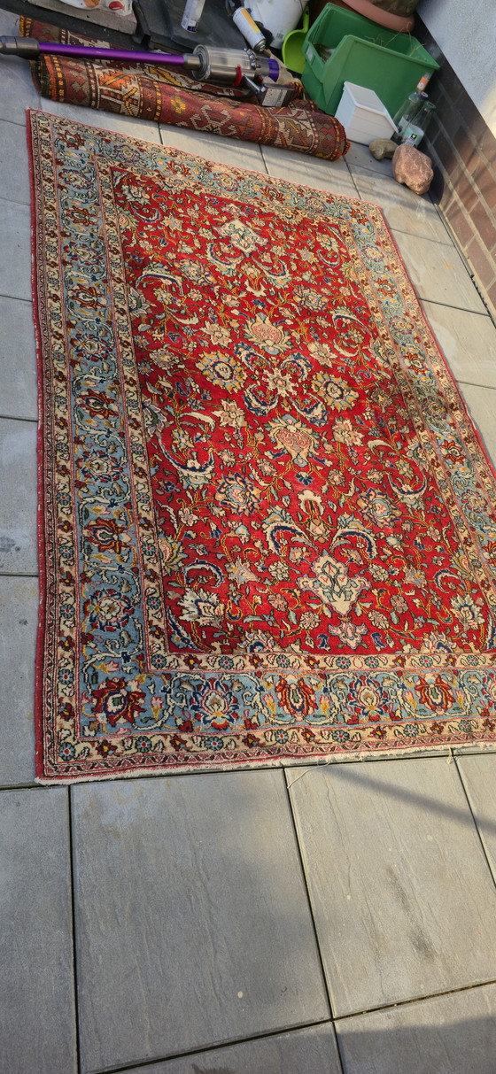 Image 1 of Antiek zijden tapijt Ghom Perzisch tapijt 210x135cm handgeknoopt