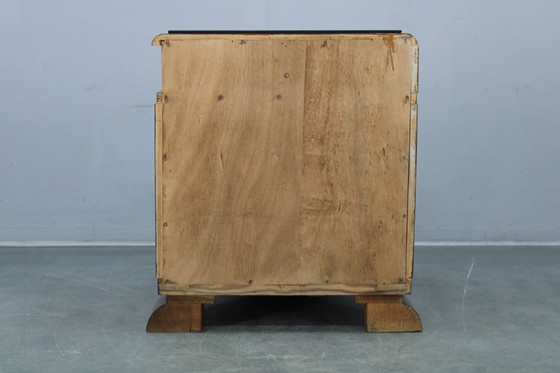 Image 1 of Pair 1930s Czech Art Deco Walnut Nightstands