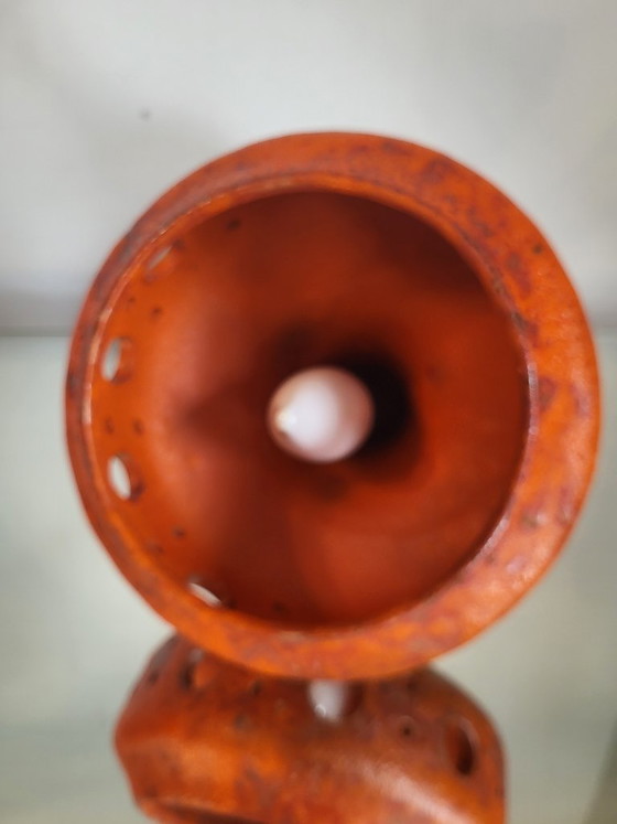 Image 1 of Fat Lava ceramic pendant lamp, orange tones, 1950s