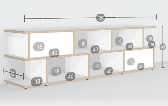 Image 1 of Meuble TV Tylko blanc avec tiroirs