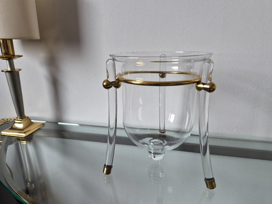 Image 1 of Portacandele vintage in stile Hollywood Regency, realizzato in Lucite/vetro.