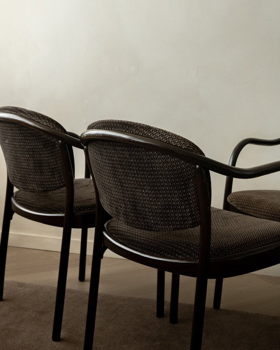 Image 1 of Chaises de salle à manger postmodernes en bois courbé 235 F par Hartmut Lohmeyer pour Thonet, années 1980, lot de 4