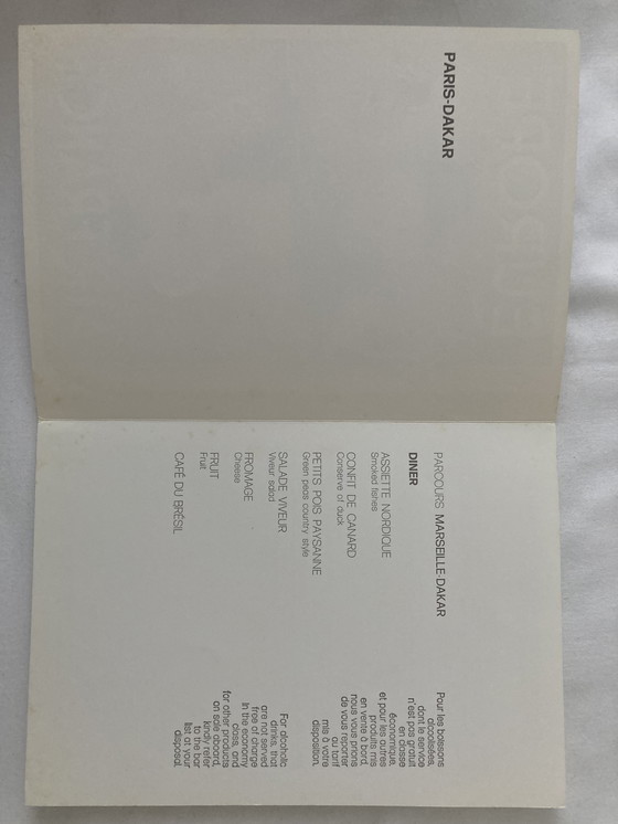 Image 1 of 11 vintage AIR FRANCE menu 80’S PARIS DAMASCUS LOS ANGELES DAKAR MONTEVIDEO 