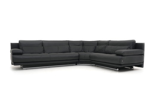 Rolf Benz 6500 Garnitur Couch Sofa Eckcouch Ecksofa Leder Schwarz