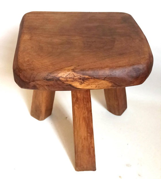 Image 1 of Brutalistischer Dreibeinhocker, 1960er Jahre