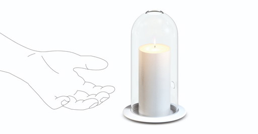 Candle holder Dish + Dome | White