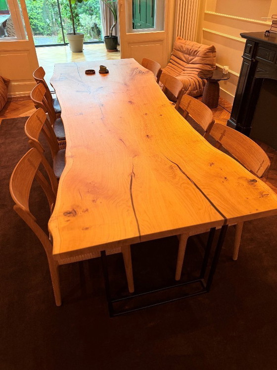 Image 1 of VANOUDS Amsterdam — massief eiken boomstamtafel, 280 cm (live edge)