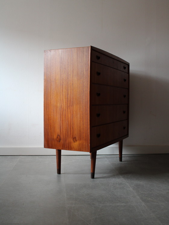 Image 1 of Vintage Deense brede ladekast in teak