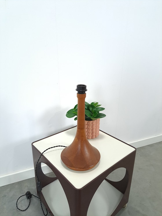 Image 1 of Teak wood lamp base vintage