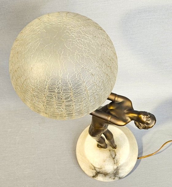 Image 1 of Table lamp - Patinated bronze-colored metal - Table lamp 'Dancer'