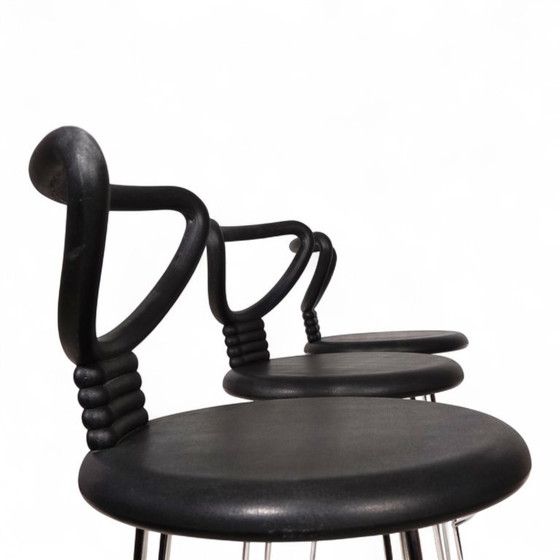 Image 1 of Fasem Italia 3-piece set of postmodern bar stools by Nobu Tanigawa, 1990