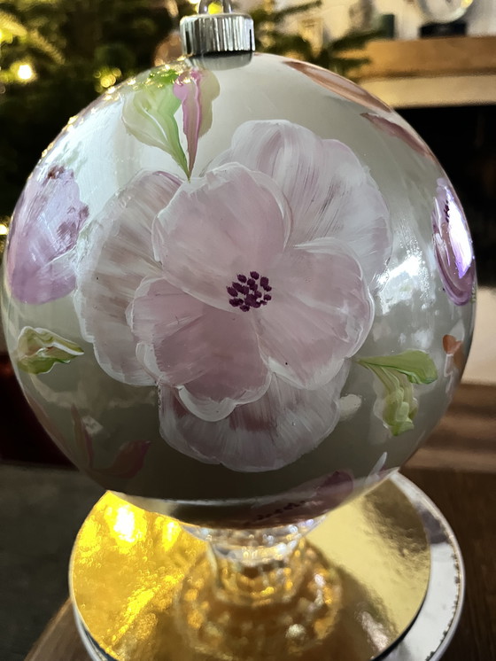 Image 1 of Hand-painted LARGE Christmas ball