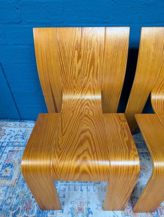 Image 1 of 4x Chaises à bandes vintage, Gijs Bakker pour Castelijn, 1970