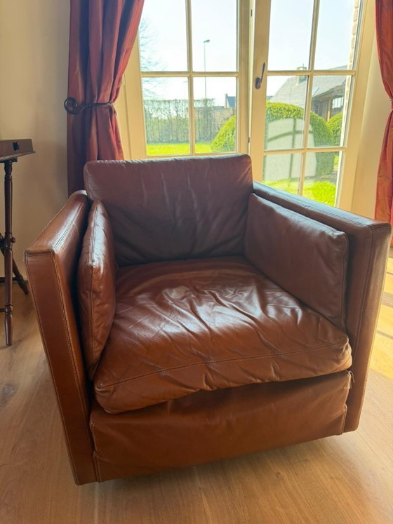 Image 1 of Ensemble de canapés en cuir Durlet - Cognac - Design belge - 3 places + 2 places + 1 place