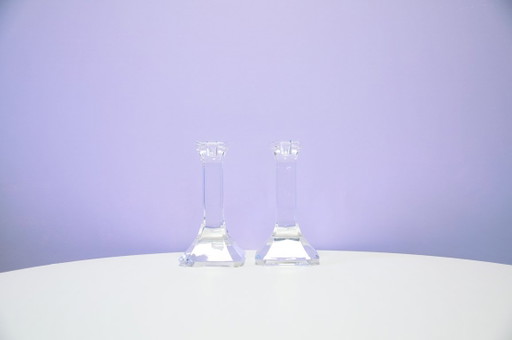 set x2 kristallen kandelaars Orrefors