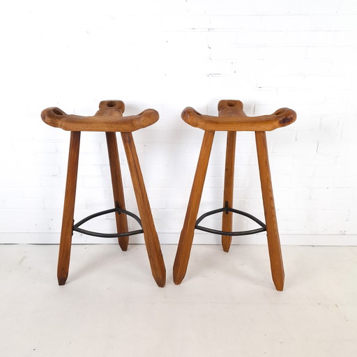 2x tabouret de bar brutaliste vintage