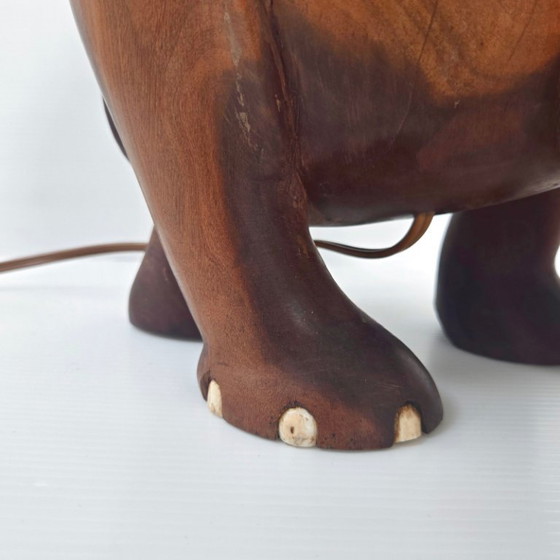 Image 1 of MAGNIFIQUE LAMPE ELEPHANT VINTAGE ART DECO 1940 1950 EN BOIS MASSIF 40S 50S