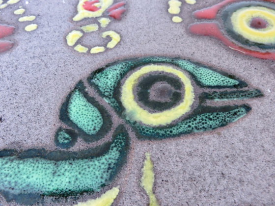 Image 1 of Plato de lava esmaltado modernista, 1970, Francia