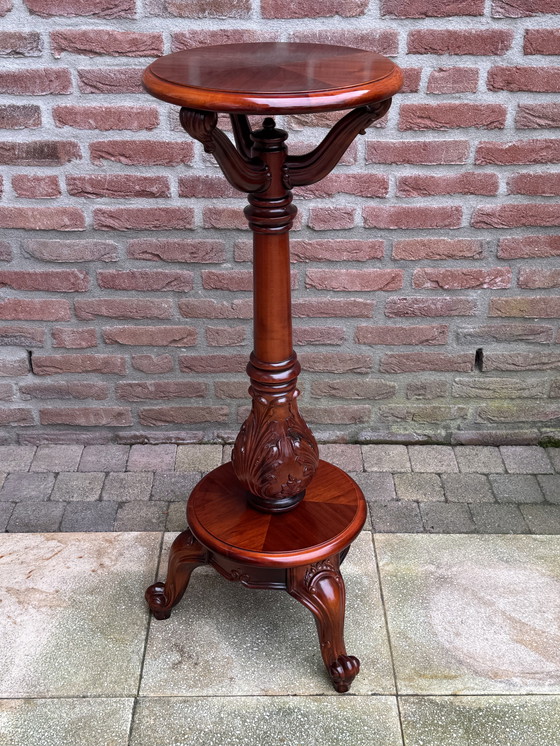 Image 1 of Rare Late Victorian Pedestal in Solid Mahogany | English Masterpiece | 1890–1910
